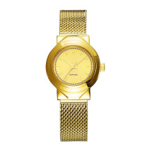 Reloj de pulsera de señora Fashion Net Band Gold Electro plateó el reloj